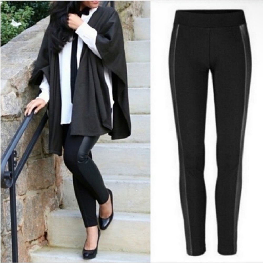 Cabi Bexley Leggings w/Faux Leather Sides M